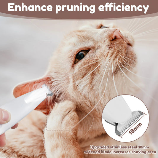 Smart Pet Hair Trimmer – LED, Waterproof, Wide Blade