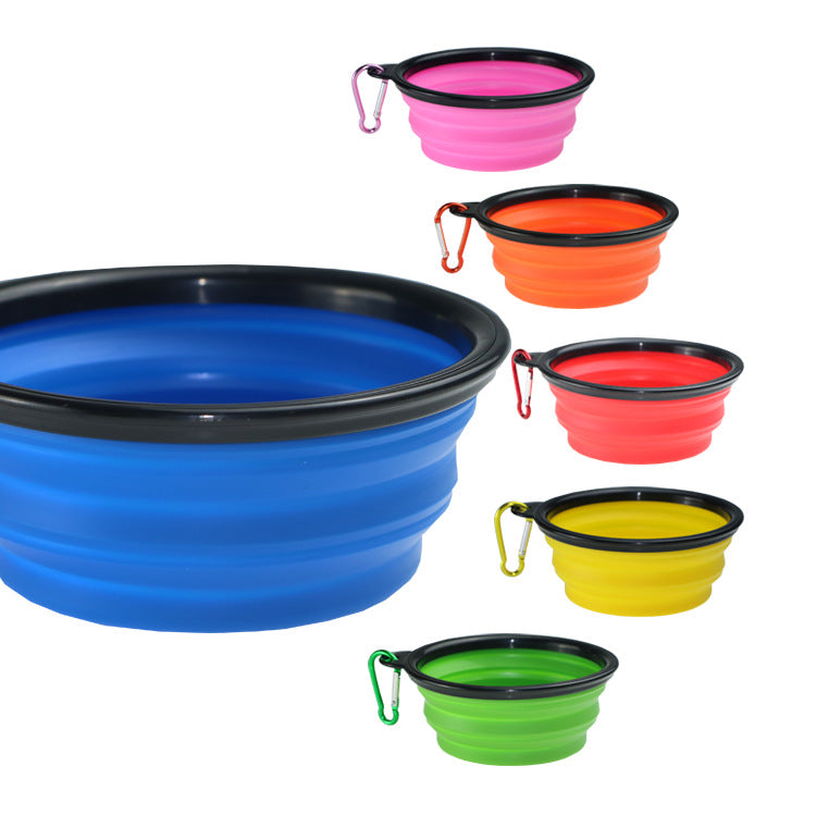 Spot Factory Direct Selling Pet Folding Bowl Size TPE Silicone Dog Bowl Going Out Pet Portable Dog Food Bowl