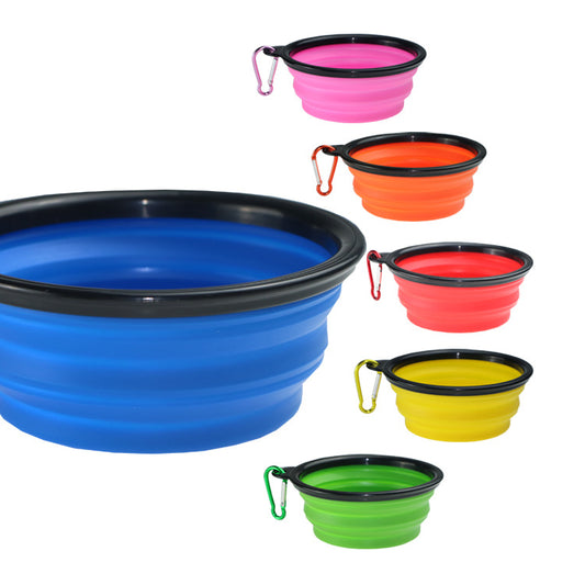 Spot Factory Direct Selling Pet Folding Bowl Size TPE Silicone Dog Bowl Going Out Pet Portable Dog Food Bowl