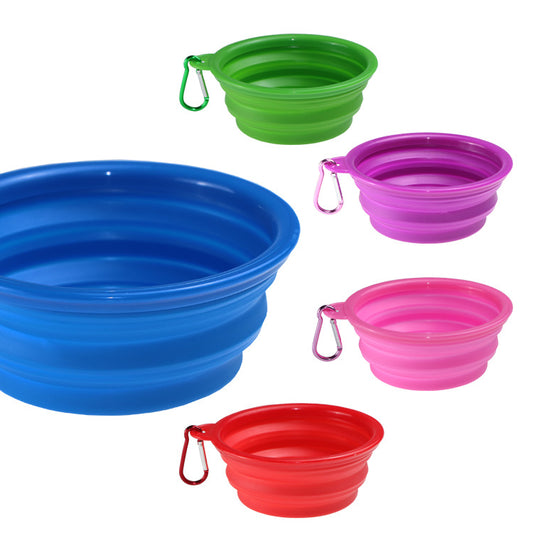 Spot Factory Direct Selling Pet Folding Bowl Size TPE Silicone Dog Bowl Going Out Pet Portable Dog Food Bowl