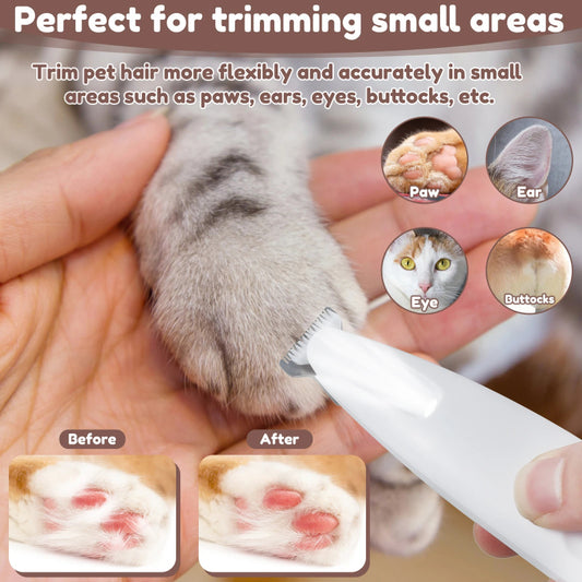 Smart Pet Hair Trimmer – LED, Waterproof, Wide Blade