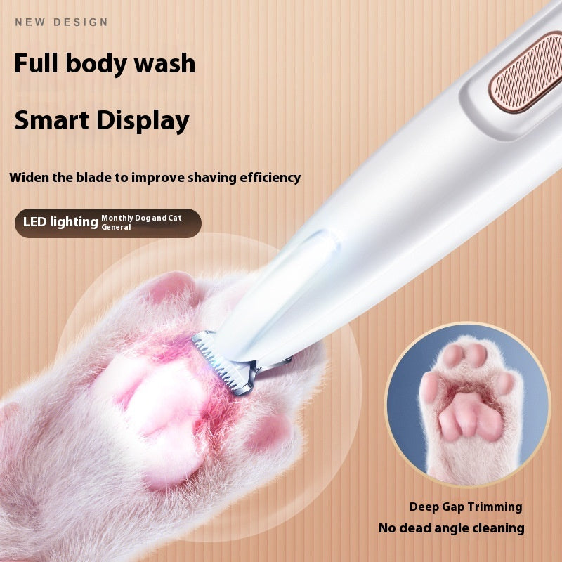 Smart Pet Hair Trimmer – LED, Waterproof, Wide Blade