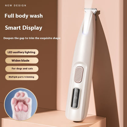 Smart Pet Hair Trimmer – LED, Waterproof, Wide Blade