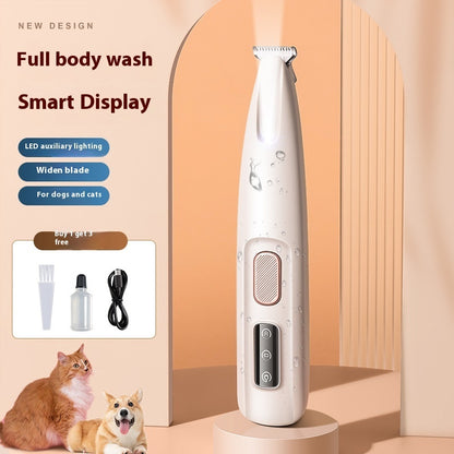 Smart Pet Hair Trimmer – LED, Waterproof, Wide Blade